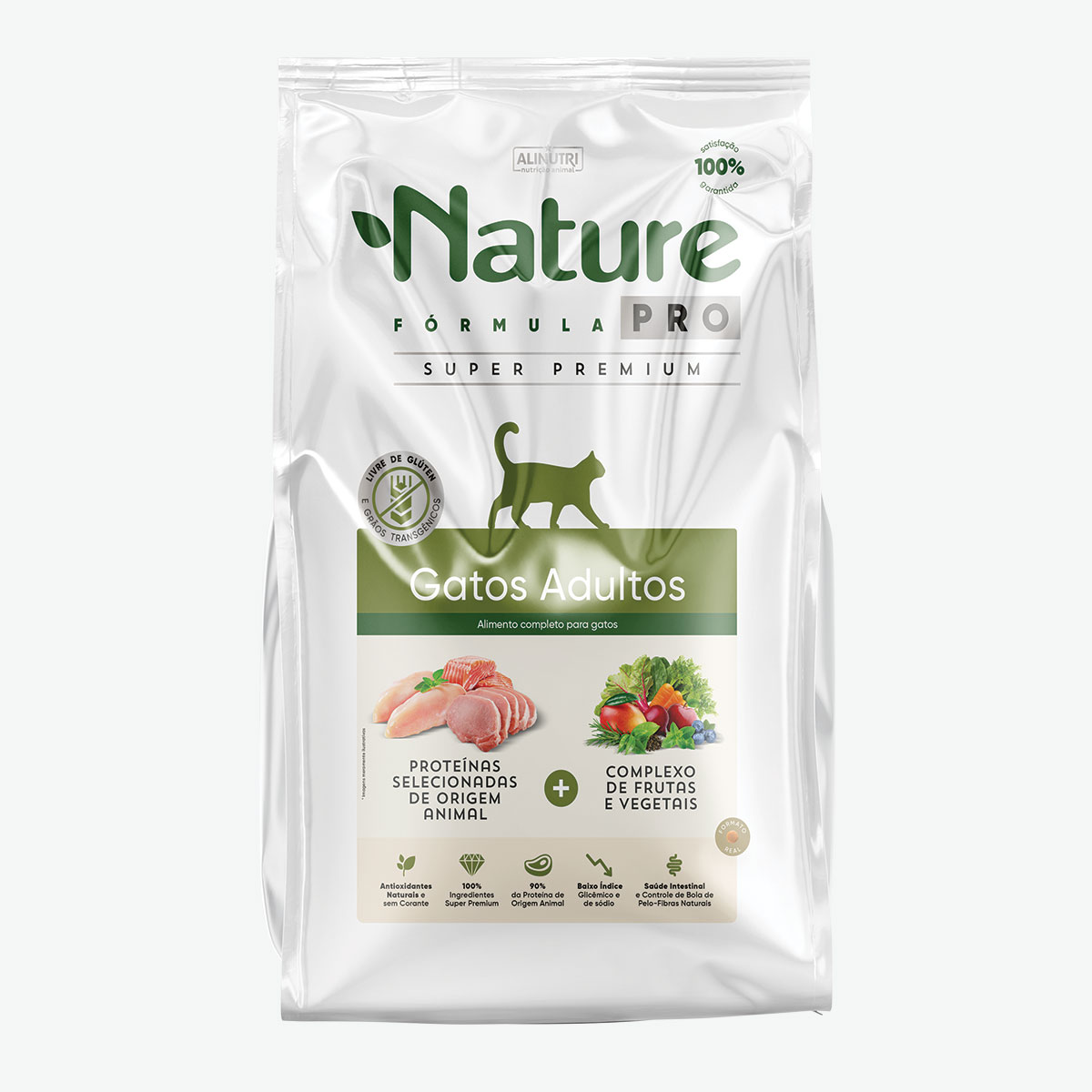 Alimentos secos premium para cães e gatos